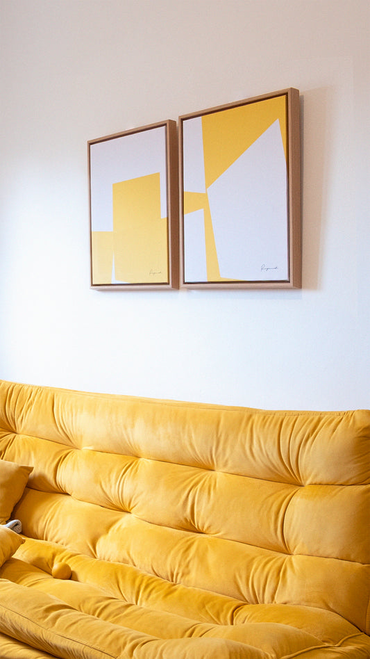 Duo Tableau Abstrait Énergie AB-JN