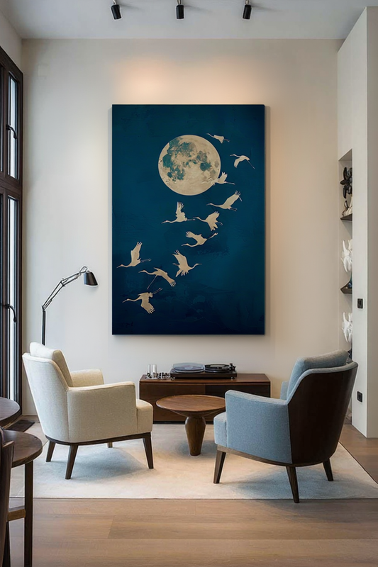 Tableau Nature "Envol sous la Lune" AB-ESL