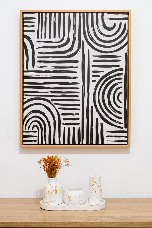 Tableau abstrait "Lignes Tribales" NA-LT