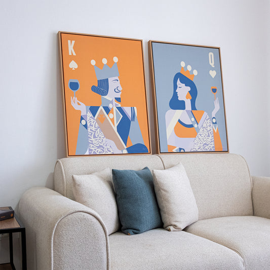 Duo Tableau abstrait "king & Queen " Ab-KQ