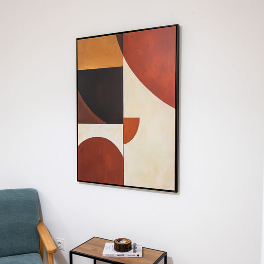 Tableau abstrait "Horizon Safran" Ab-HS