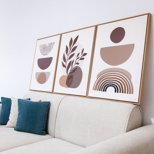 Trio Tableau abstrait "Harmonie Bohème" ab-HB