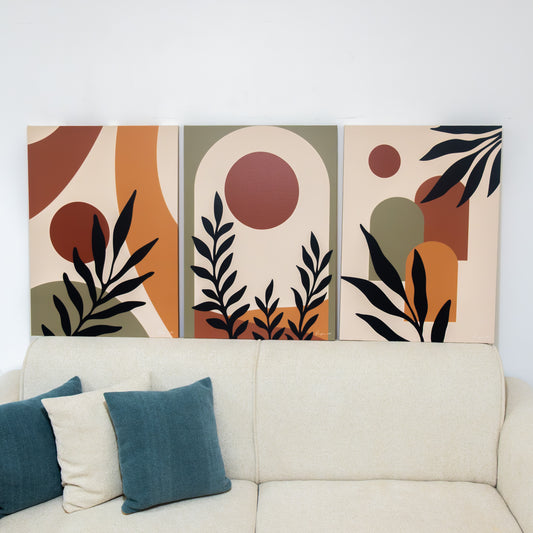 Trio Tableau abstrait "Horizon Sauvage" ab-HS