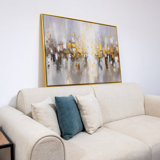 Tableau abstrait "Éclats Dorés" ab-ED