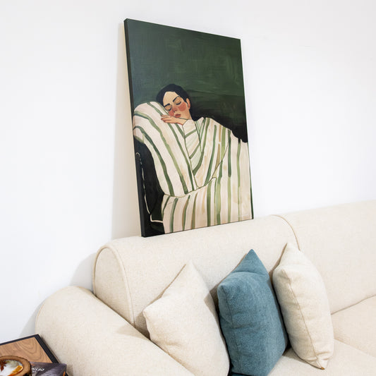 Tableau abstrait "Femme Rayée" Ab-FY