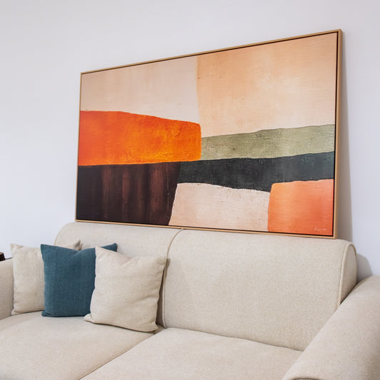 Tableau abstrait "Géométrique orange" ab-GO