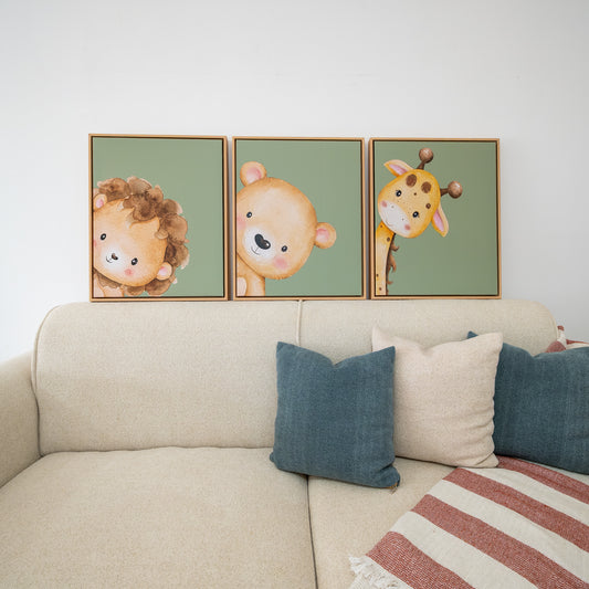 Tableau pour chambre dâenfant - Trio animaux En-LGO