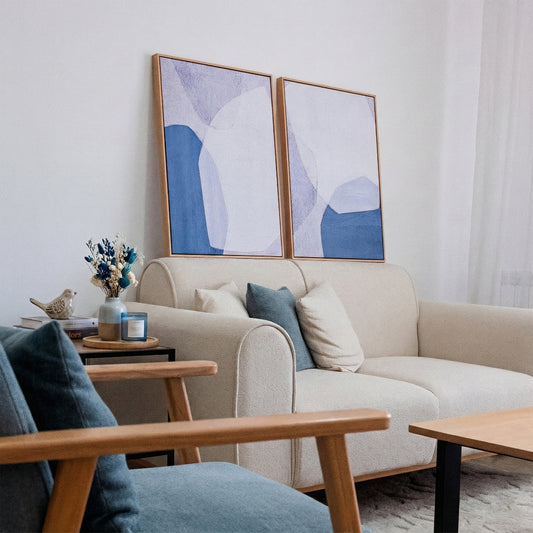 Duo Tableau abstrait "Nuances Célestes " Ab-NC