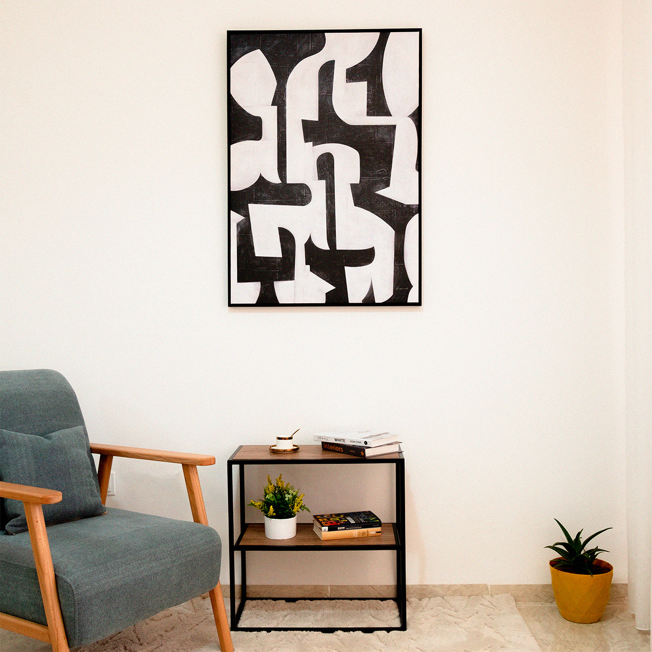 Tableau abstrait "Noir Énigme " Ab-NE