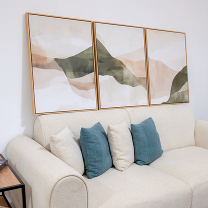 Trio Tableau abstrait "Dunes de Soie" Ab-DS
