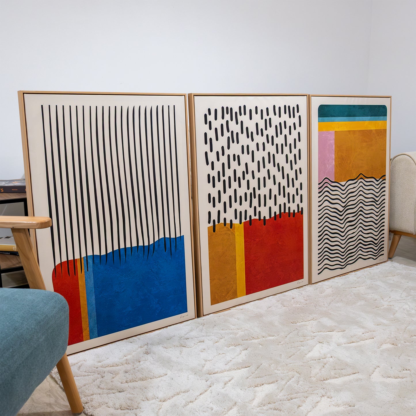 Trio Tableau abstrait "Horizon Abstrait" ab-HAB