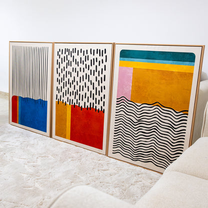 Trio Tableau abstrait "Horizon Abstrait" ab-HAB