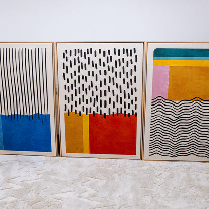 Trio Tableau abstrait "Horizon Abstrait" ab-HAB