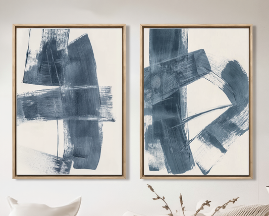 Duo Tableau abstrait " Vent Marin" Ab-VM