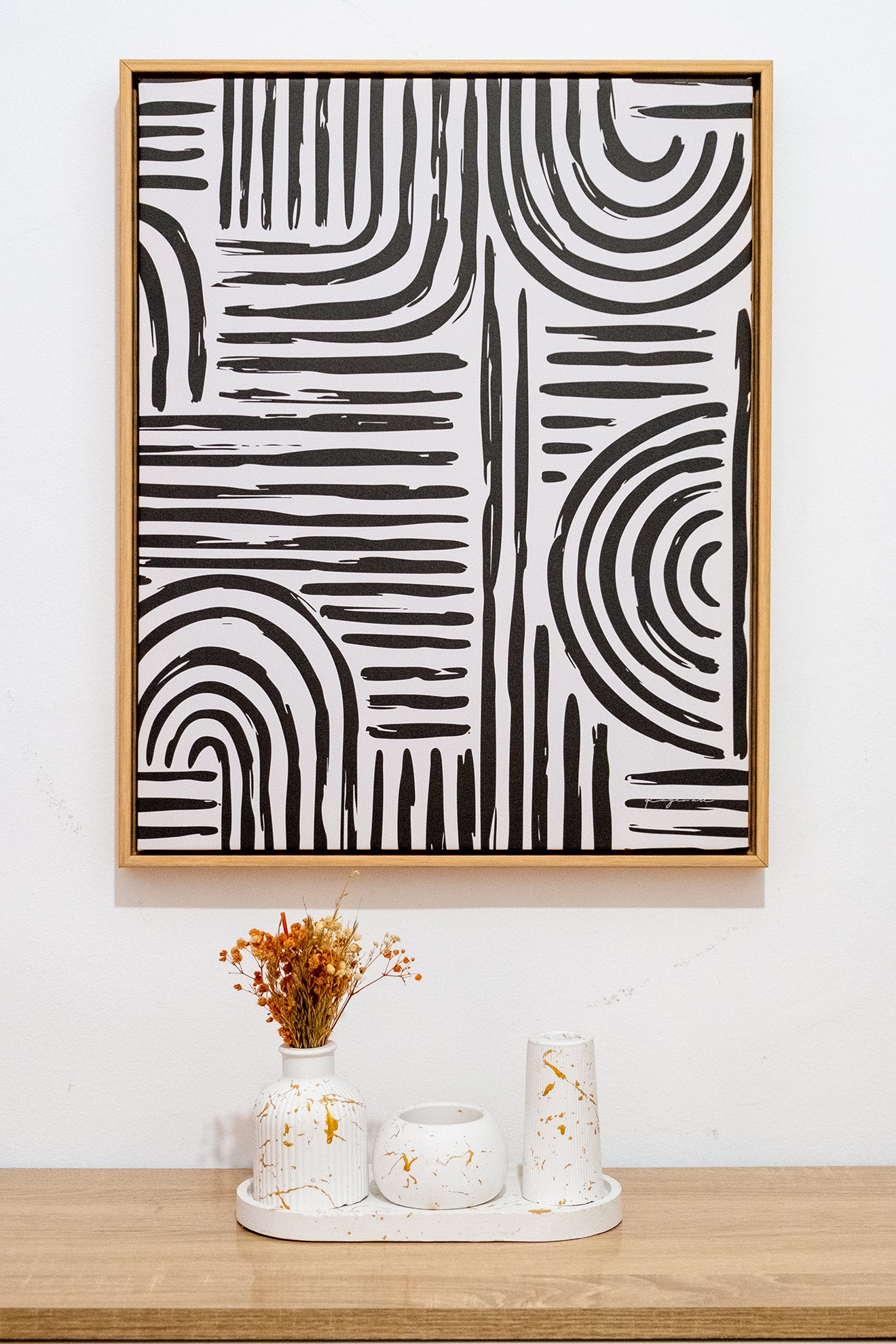 Tableau abstrait "Lignes Tribales" NA-LT