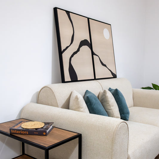 Duo Tableau abstrait " Courbes de Sable" ab-CSBL