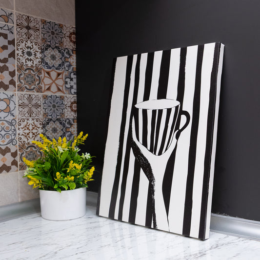 Tableau abstrait "Pause Café" Ab-PCF