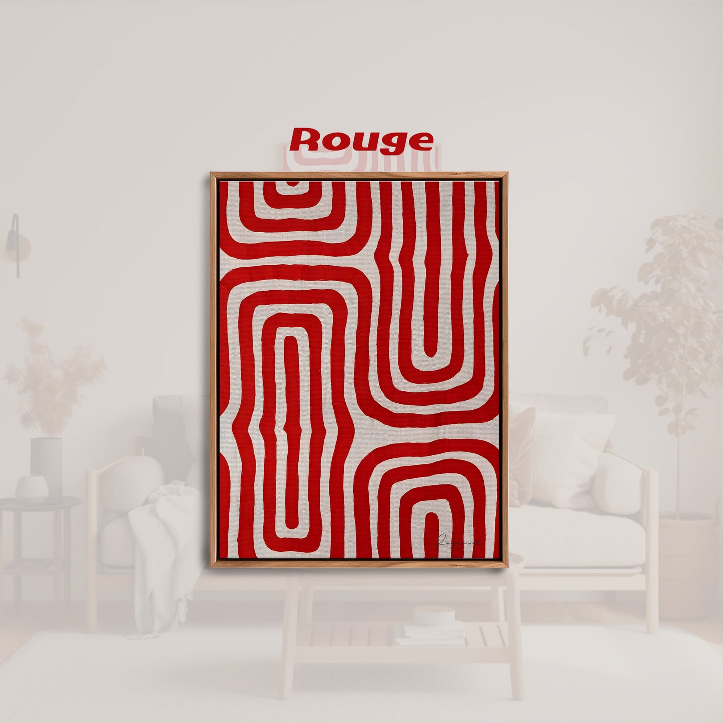 Tableau abstrait "Rouge Pulsation" Ab-RP