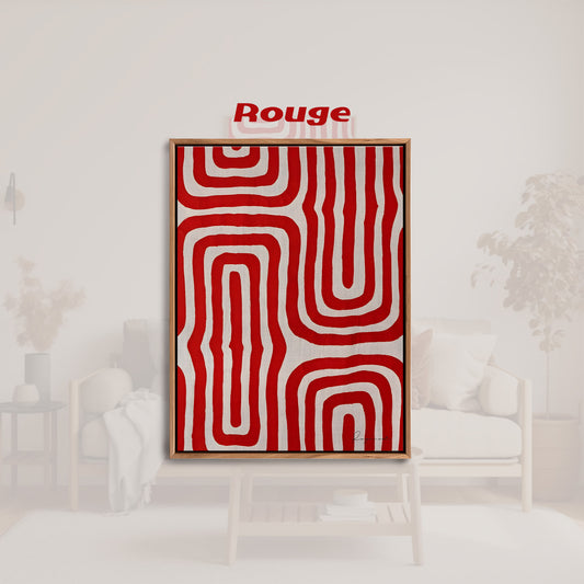 Tableau abstrait "Rouge Pulsation" Ab-RP