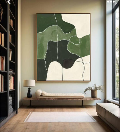 Tableau abstrait "Flow vert" Ab-FVT