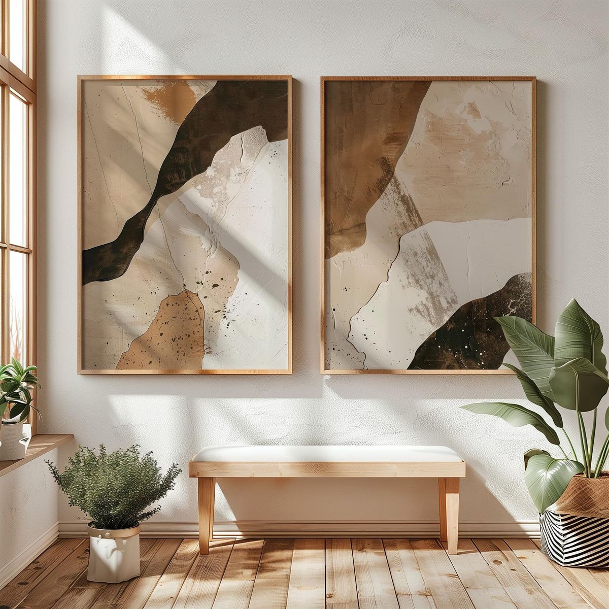 Duo Tableau abstrait " Harmonie Terreuse" ab-HR