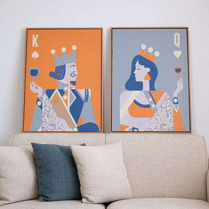 Duo Tableau abstrait "king & Queen " Ab-KQ