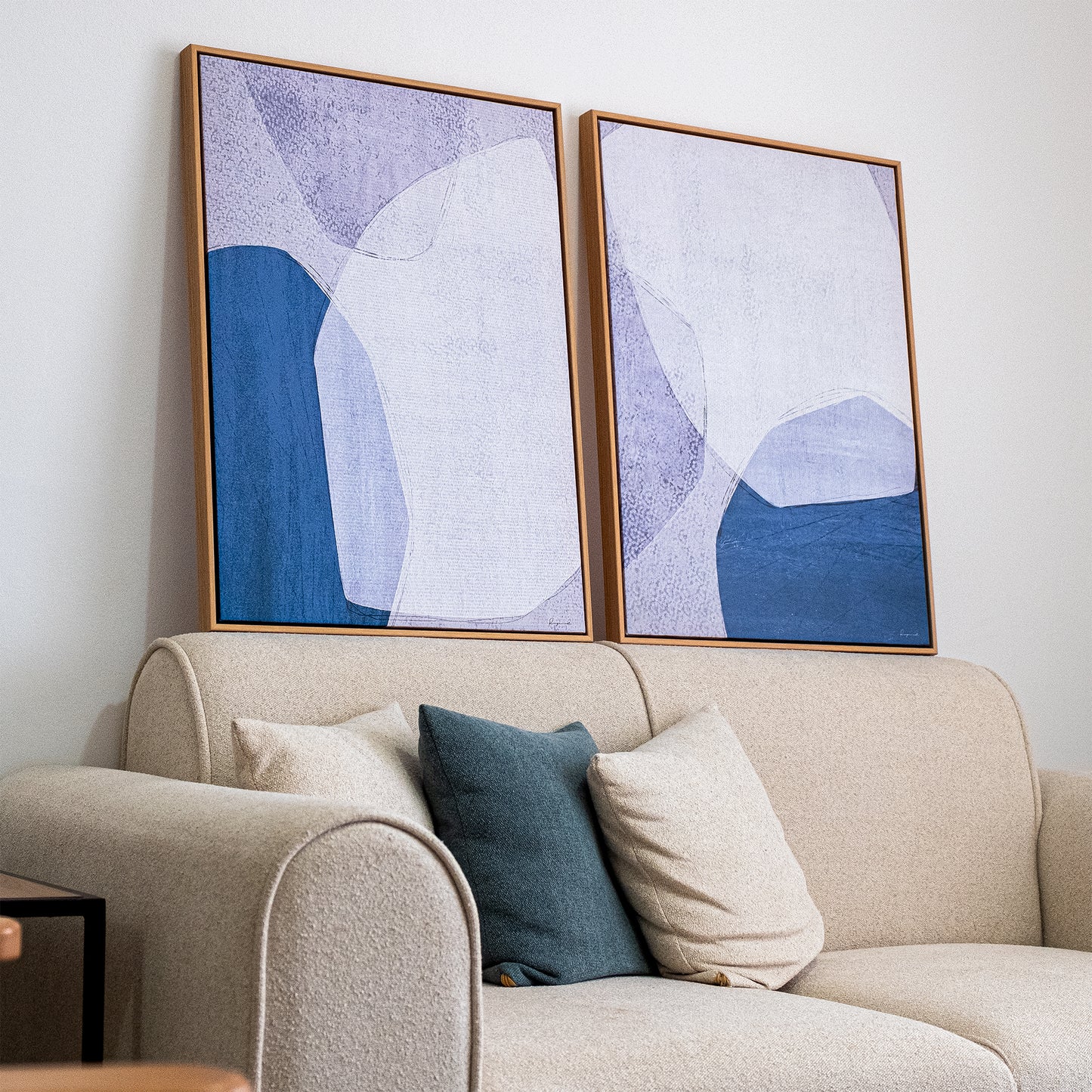Duo Tableau abstrait "Nuances Célestes " Ab-NC