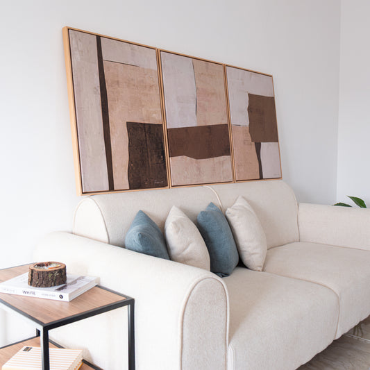 Trio Tableau abstrait "Harmonie Pastel" ab-HPS