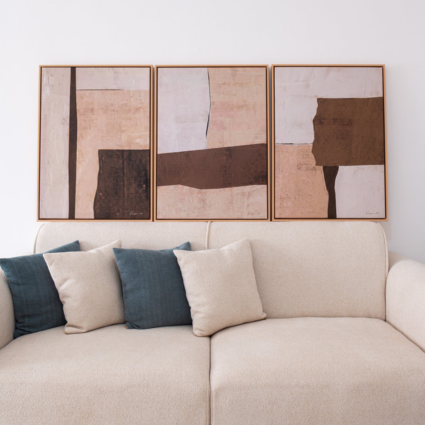 Trio Tableau abstrait "Harmonie Pastel" ab-HPS