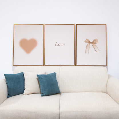Trio Tableau abstrait "Love" ab-Lv