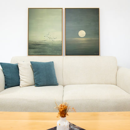 Duo Tableau abstrait " Calme Marin" ab-CM