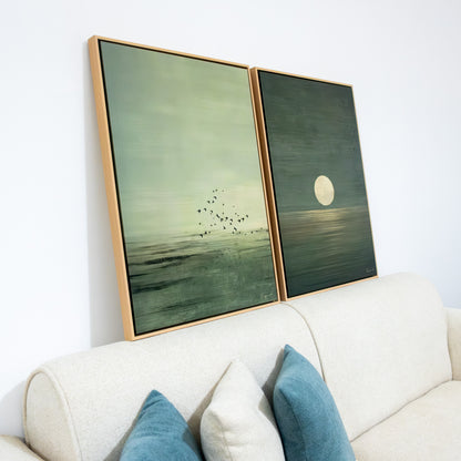 Duo Tableau abstrait " Calme Marin" ab-CM
