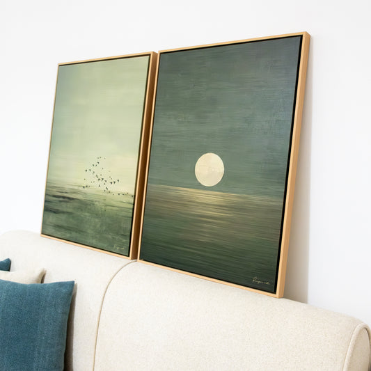 Duo Tableau abstrait " Calme Marin" ab-CM