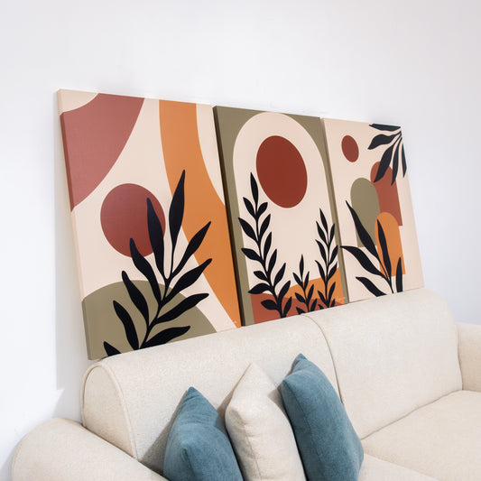 Trio Tableau abstrait "Horizon Sauvage" ab-HS