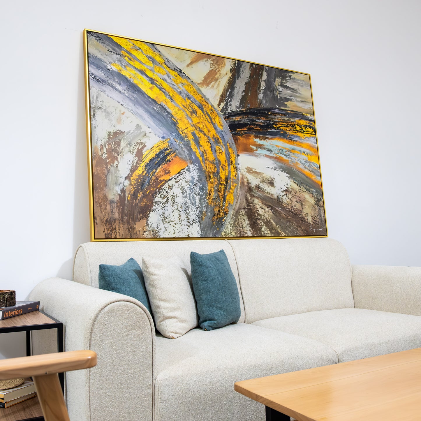 Tableau abstrait "Gold energy" ab-gold