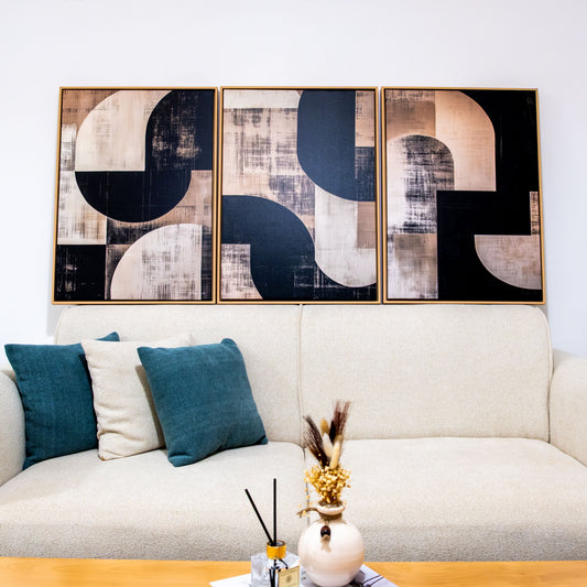 Trio Tableau abstrait "Fragment Urbain" Ab-FU