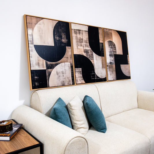 Trio Tableau abstrait "Fragment Urbain" Ab-FU