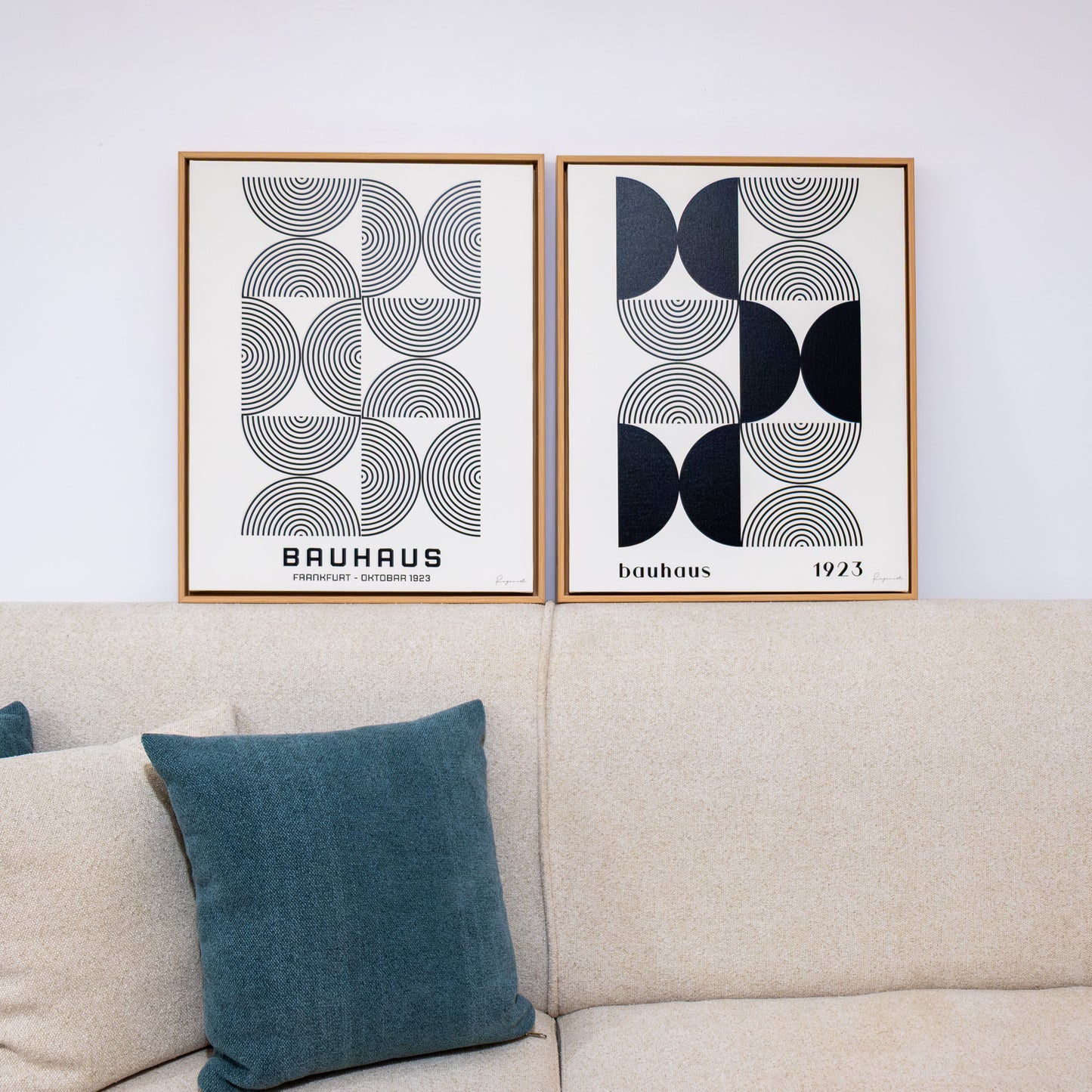 Duo Tableau abstrait " Bauhaus Noir" Ab-BN