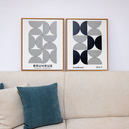 Duo Tableau abstrait " Bauhaus Noir" Ab-BN