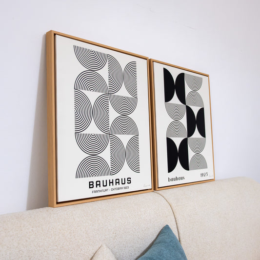 Duo Tableau abstrait " Bauhaus Noir" Ab-BN