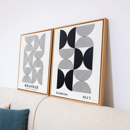 Duo Tableau abstrait " Bauhaus Noir" Ab-BN