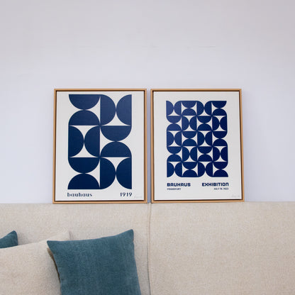 Duo Tableau abstrait " Bauhaus Bleu" Ab-BB