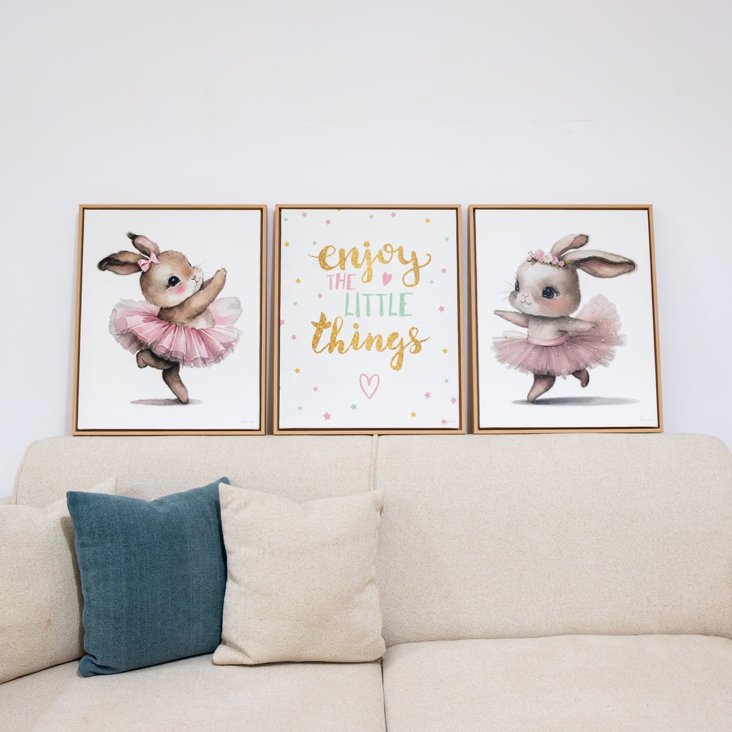 Tableau pour chambre d’enfant - Trio bébé lapin En-BLP