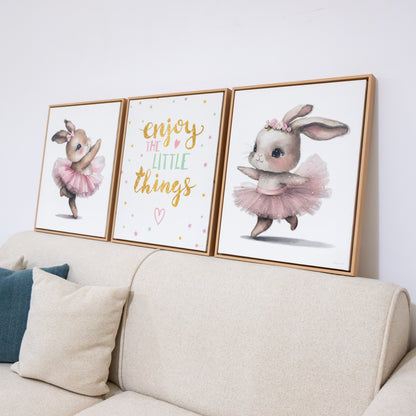 Tableau pour chambre d’enfant - Trio bébé lapin En-BLP
