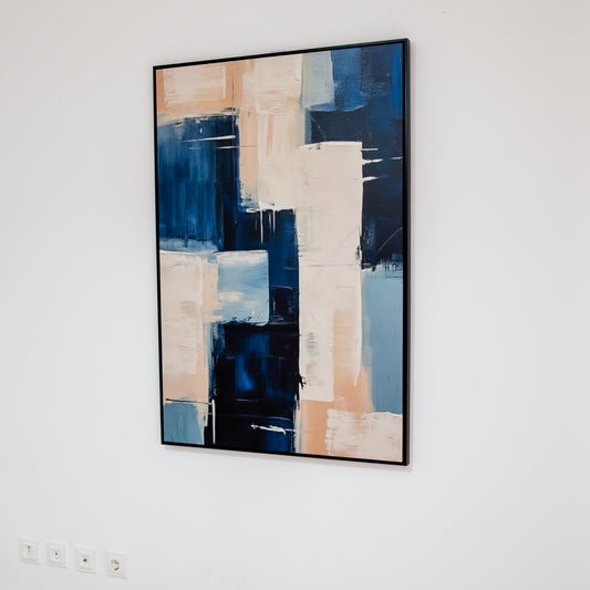 Tableau abstrait "Fragments d’azur" Ab-FAZ