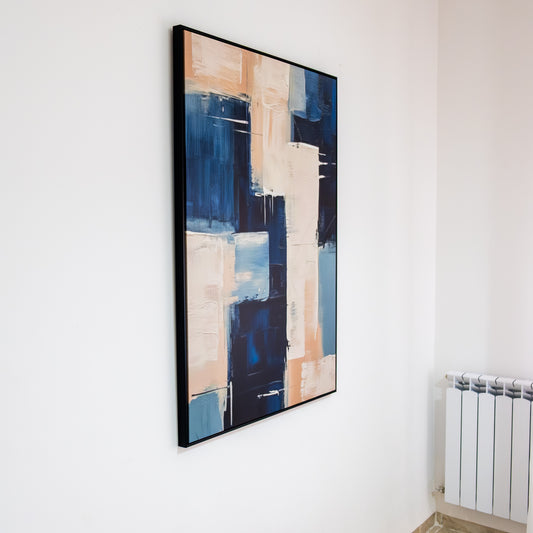 Tableau abstrait "Fragments d’azur" Ab-FAZ