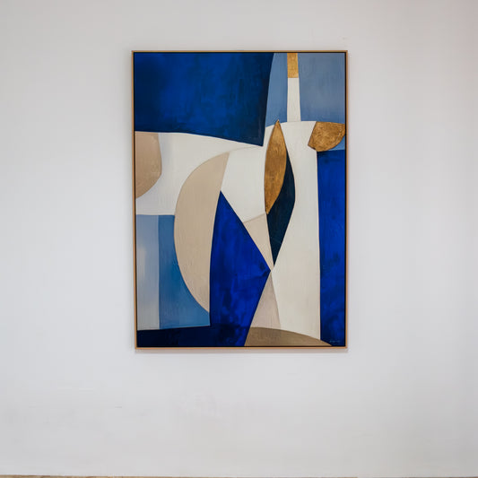 Tableau abstrait "géométrique bleu" Ab-Geob