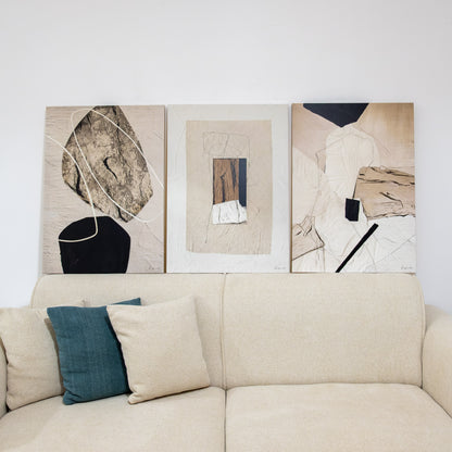 Trio Tableau abstrait "Dialogues abstraits" ab-DAB