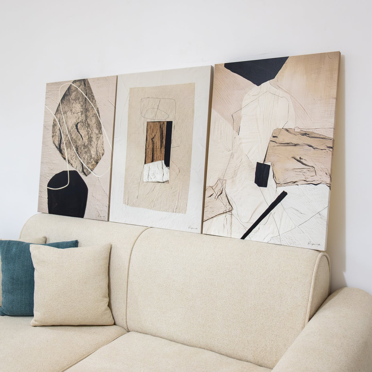 Trio Tableau abstrait "Dialogues abstraits" ab-DAB