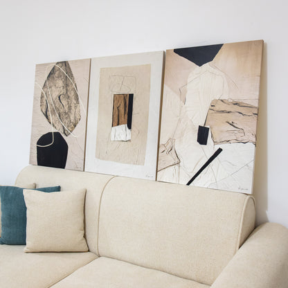 Trio Tableau abstrait "Dialogues abstraits" ab-DAB